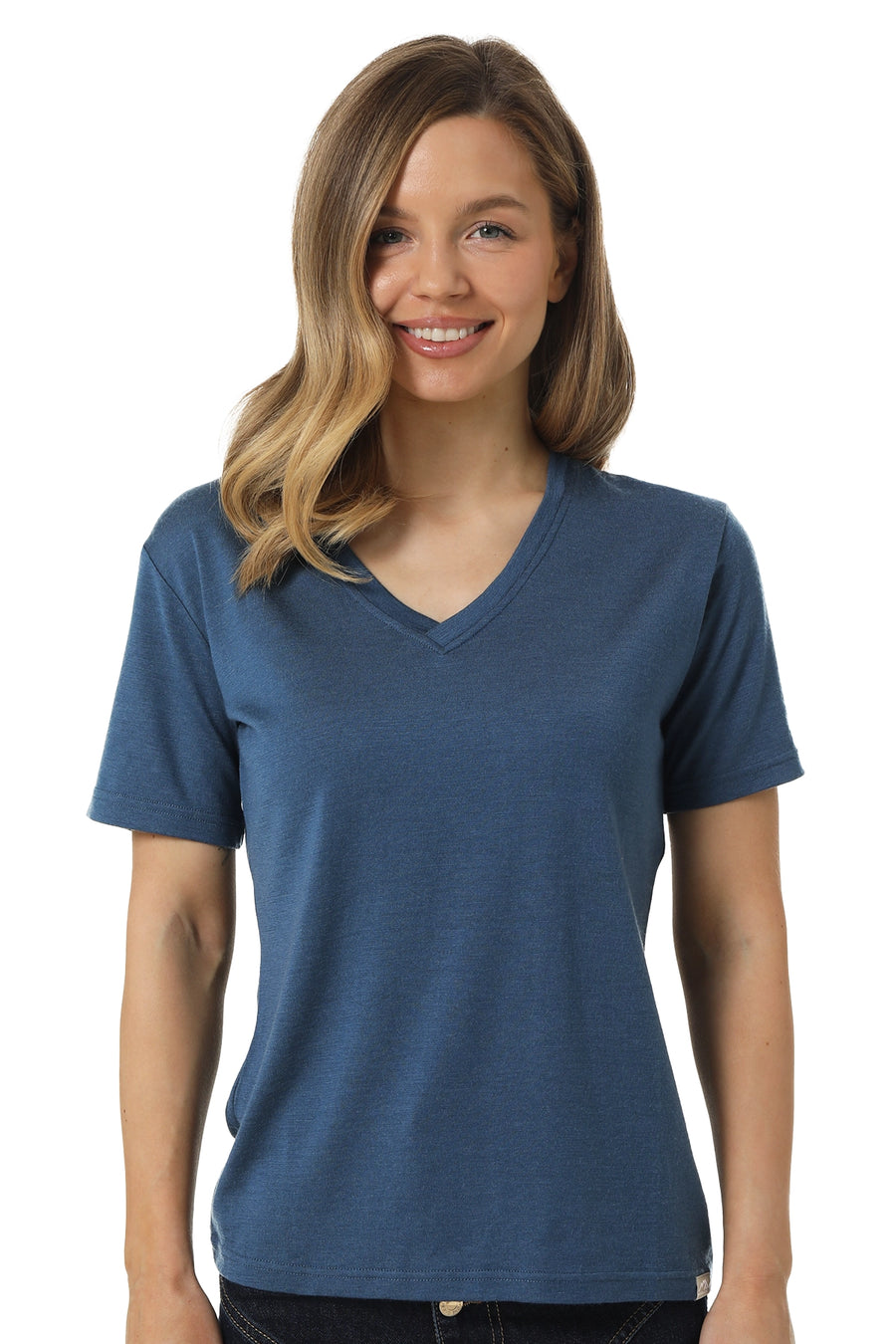Women's Merino T-shirt 180 Denim V-Neck