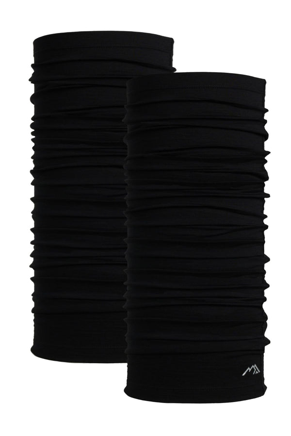Merino Neck Gaiter 165 Black, 2 pack