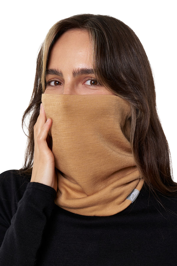 Merino Double-Layer Neck Gaiter Tan