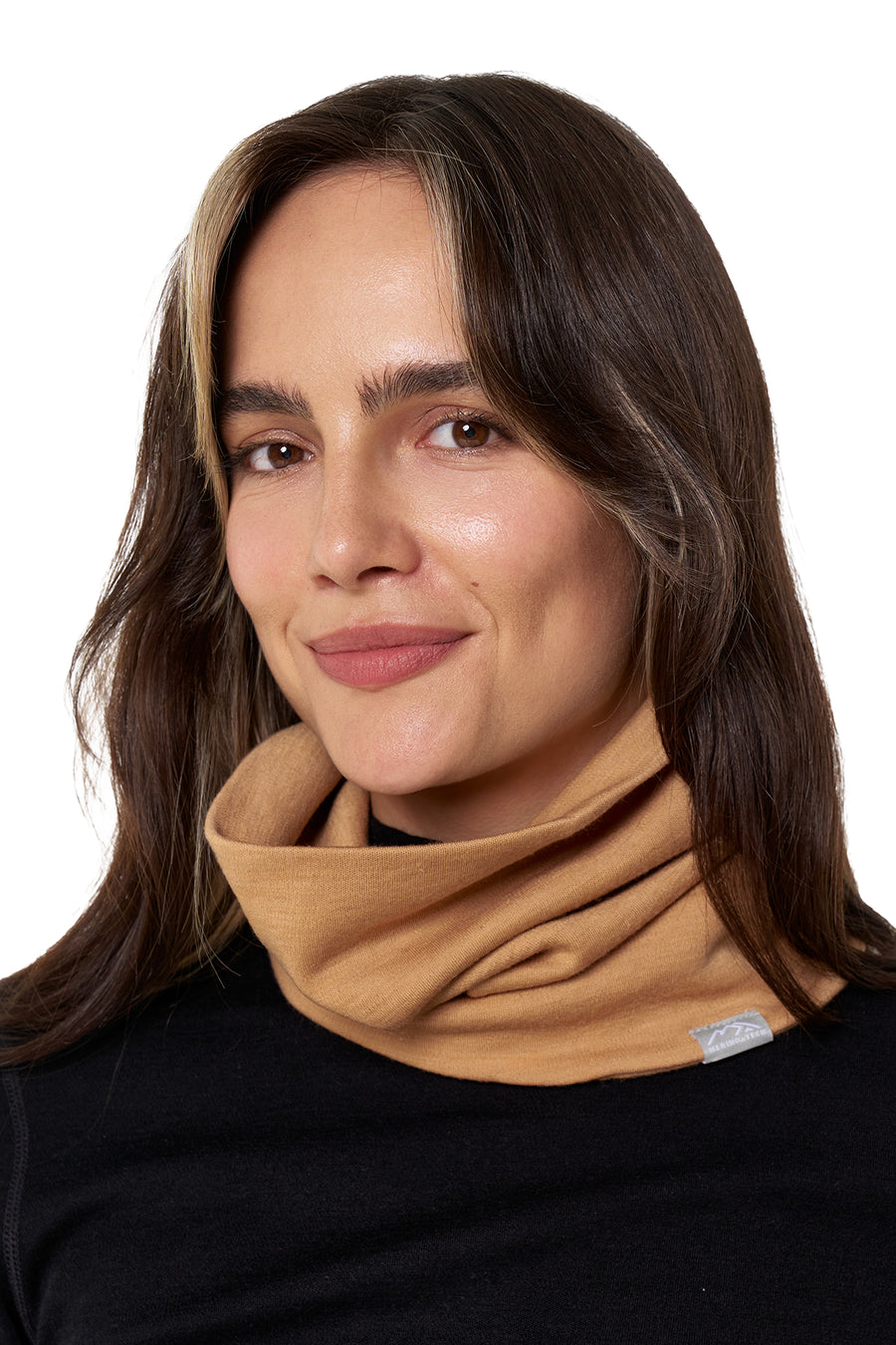 Merino Double-Layer Neck Gaiter Tan — view 3