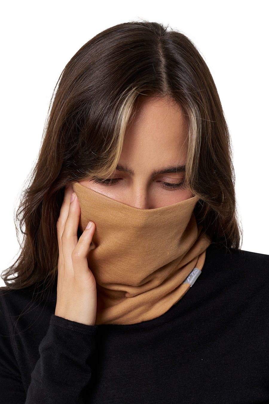 Merino Double-Layer Neck Gaiter Tan — view 2