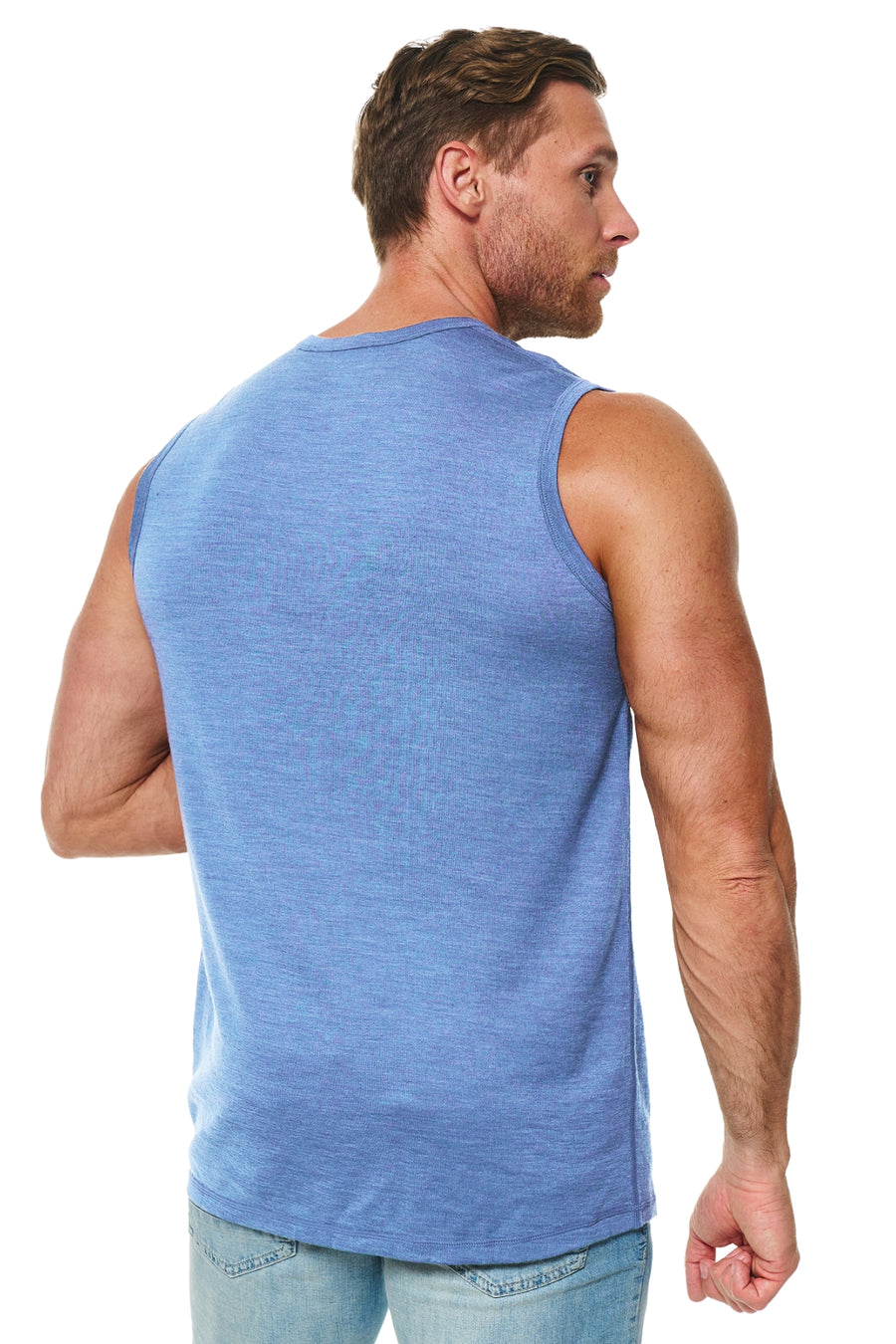 Men's Merino Wool Tank Top Deep Blue — view 2