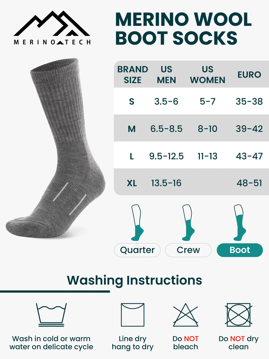 Merino wool hiking socks — unisex