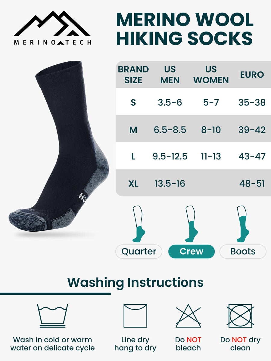 Merino wool hiking socks — unisex