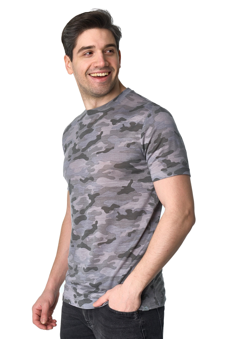 Men's Merino T-shirt 180 Camo Grey — view 3