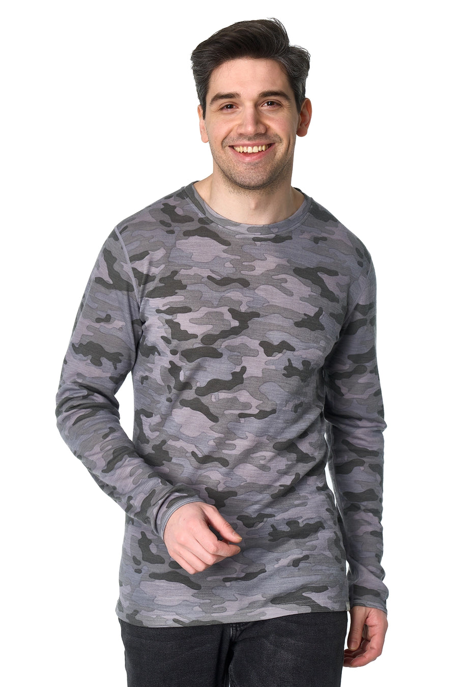 Men's Merino Long Sleeve 250 Camo Grey