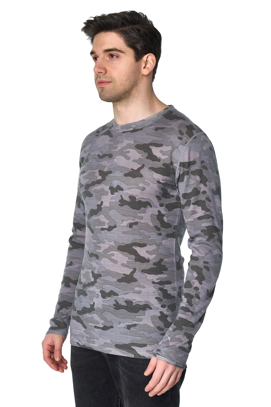 Men's Merino Long Sleeve 250 Camo Grey — view 2