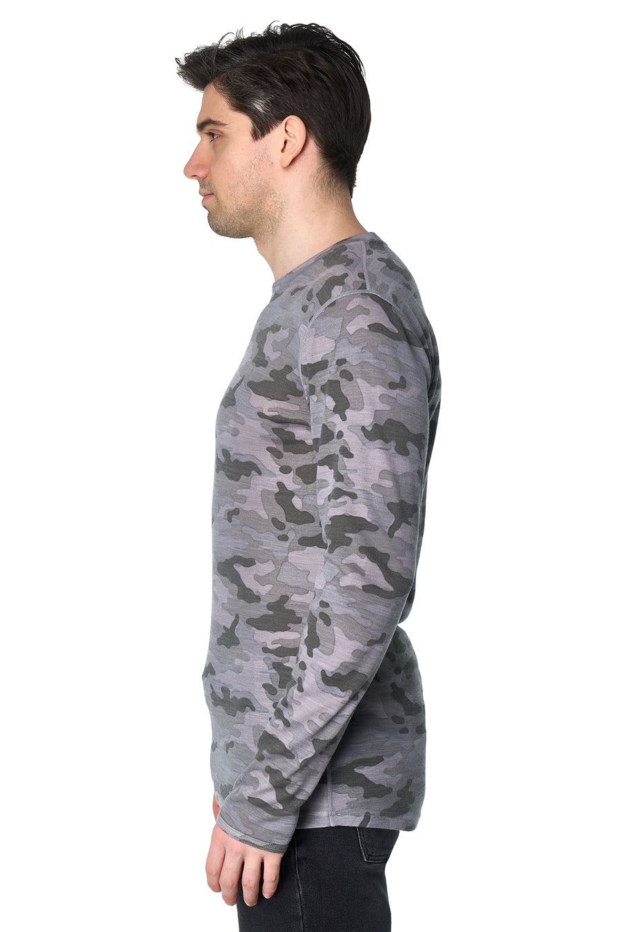 Men's Merino Long Sleeve 250 Camo Grey — view 3