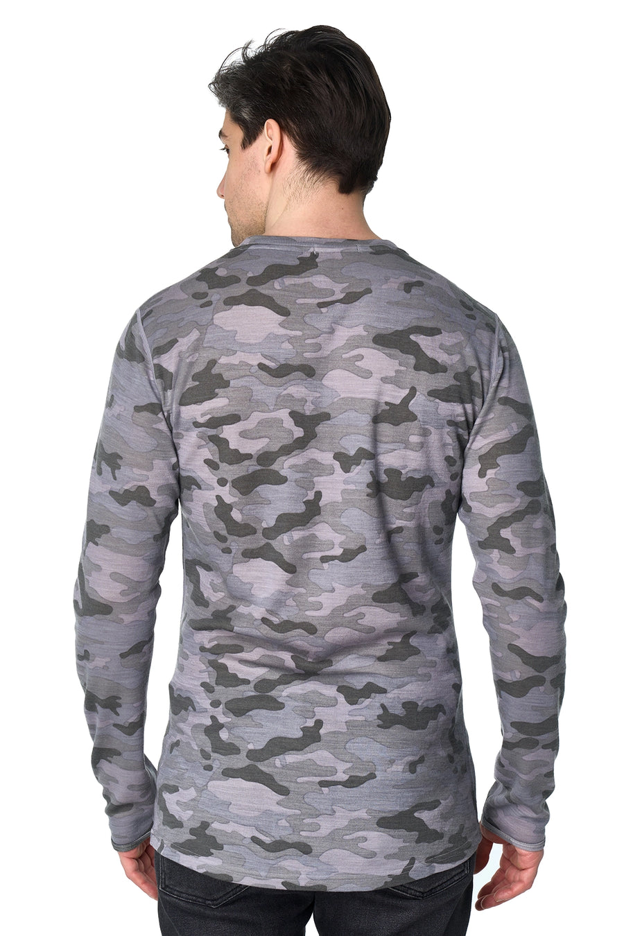 Men's Merino Long Sleeve 250 Camo Grey — view 4