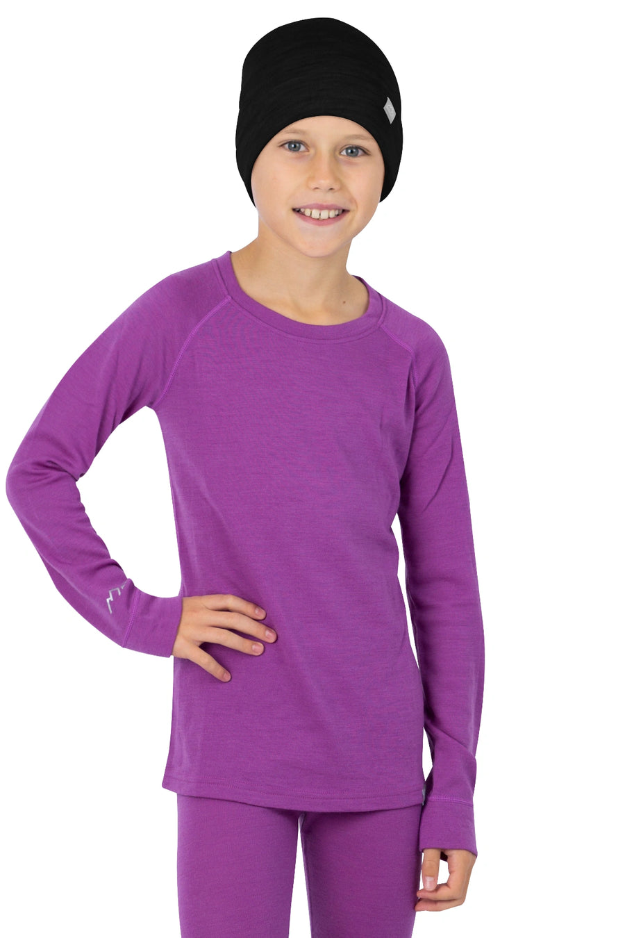 Kids' Merino Wool Long Sleeve 250 Violet Purple — view 4