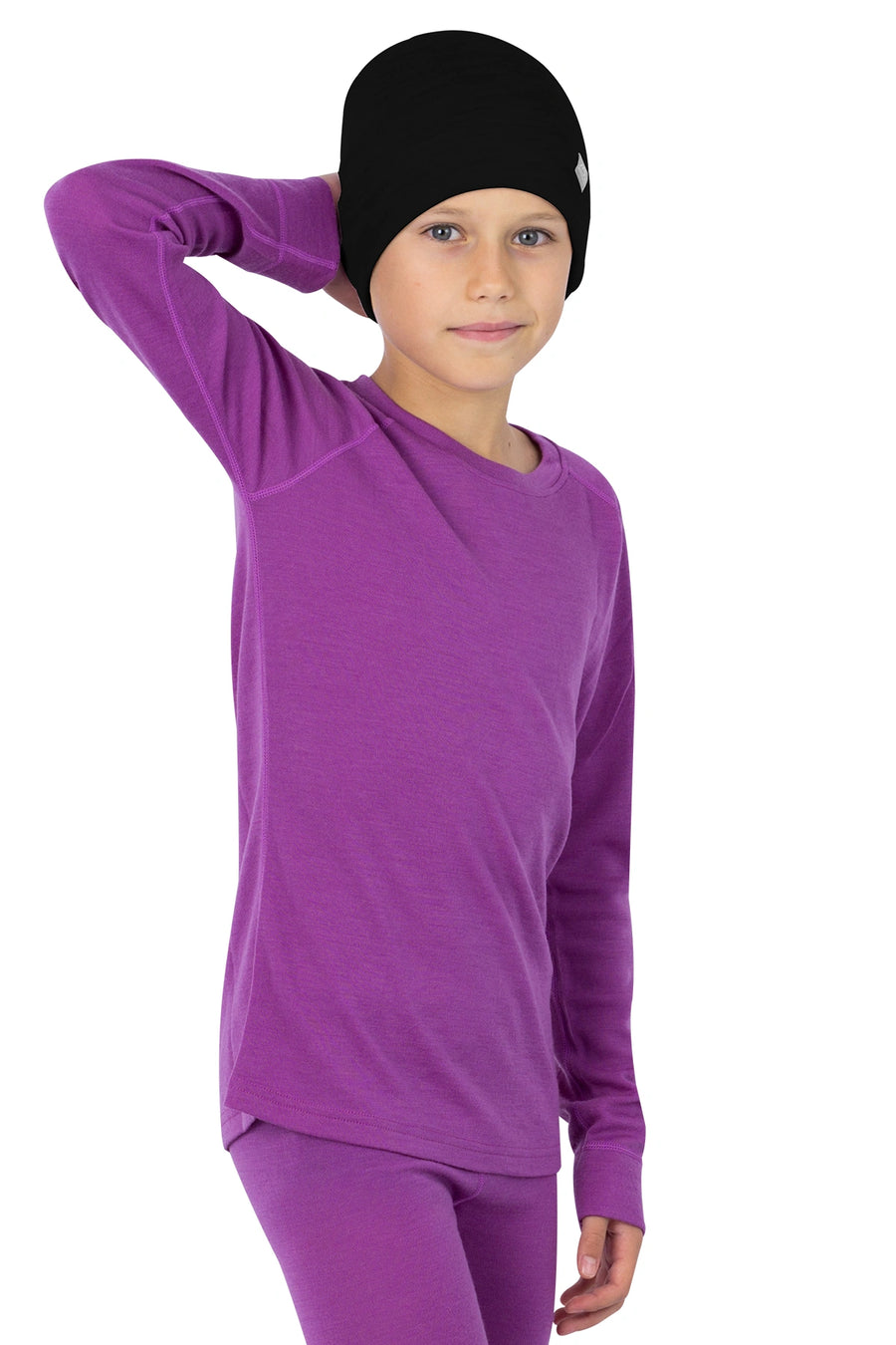 Kids' Merino Wool Long Sleeve 250 Violet Purple — view 6