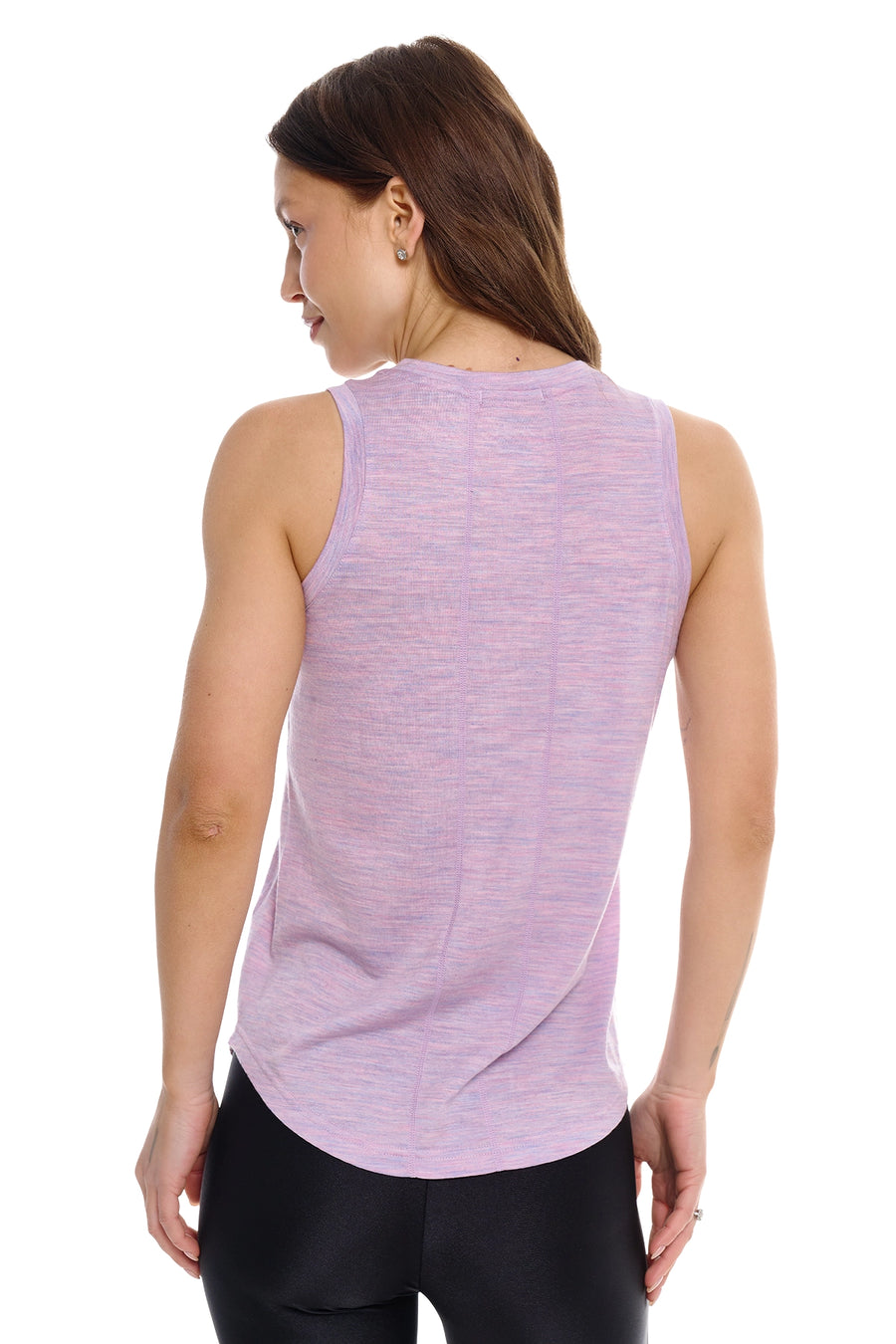 Women's Merino Wool Highneck Tank Top Lilac — view 2