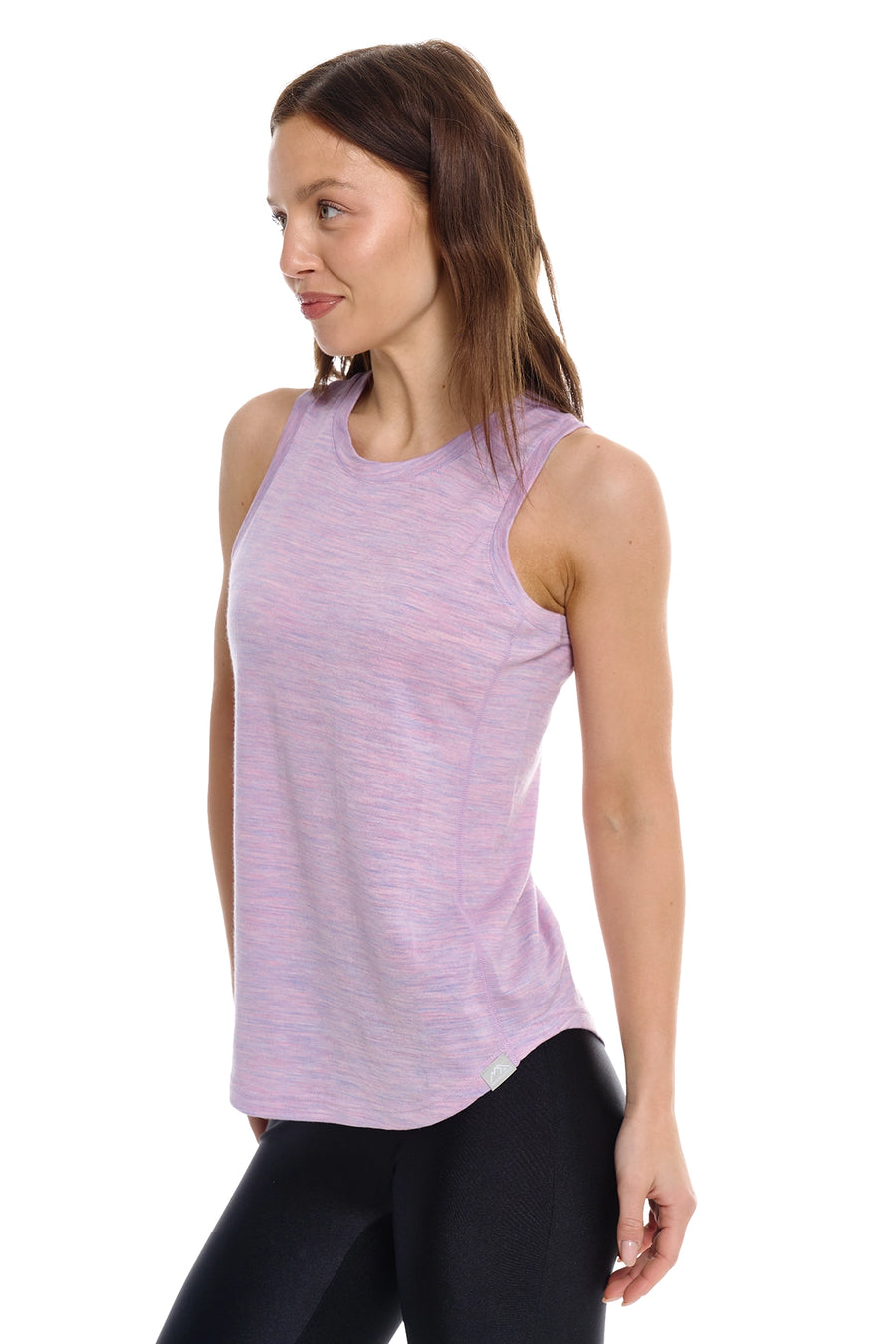 Women's Merino Wool Highneck Tank Top Lilac — view 3