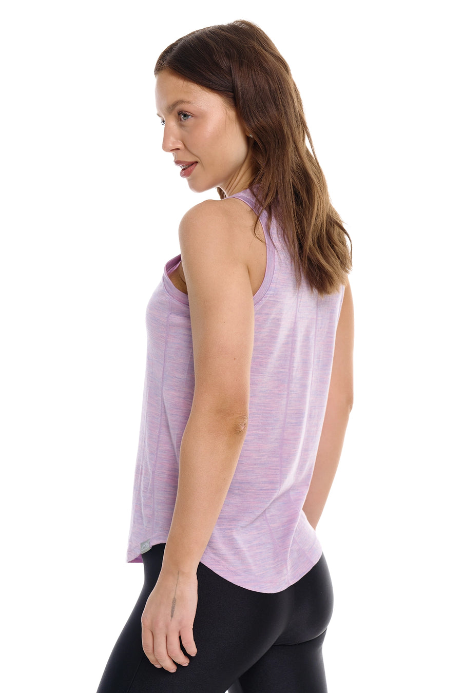 Women's Merino Wool Highneck Tank Top Lilac — view 4