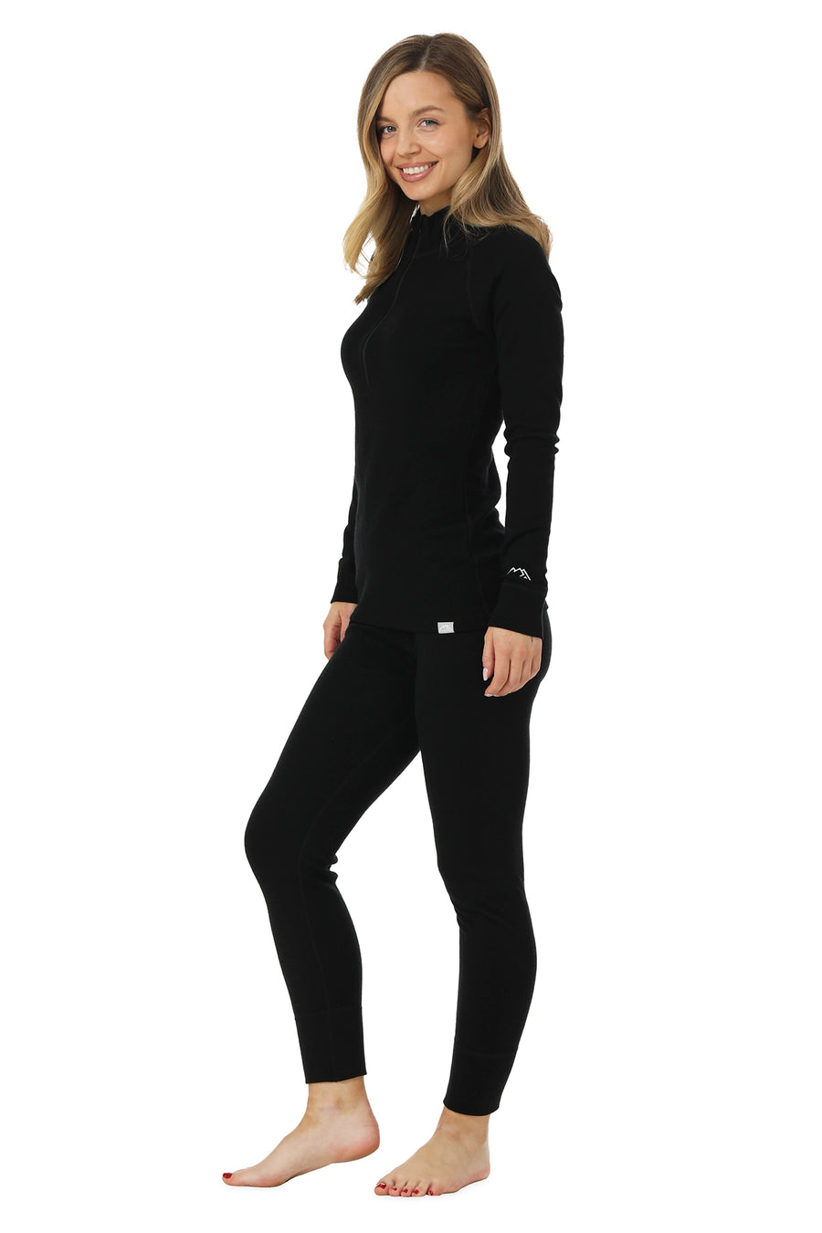 Women's Merino Thermal Set 250 Black Zip-Up — view 4
