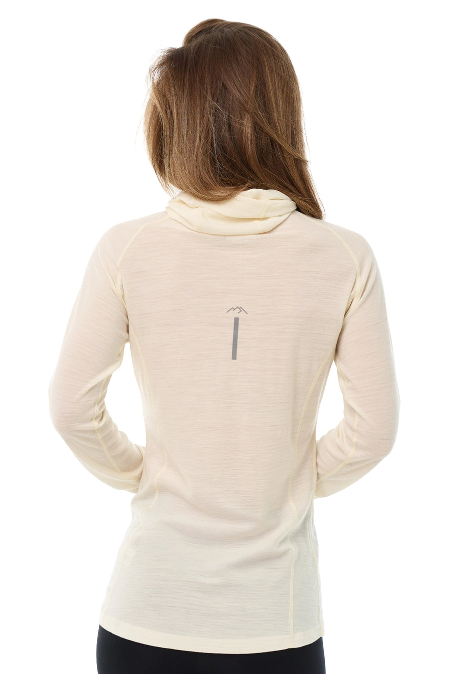 Women's Merino Wool Half Zip Hoodie 190 Off White — view 2