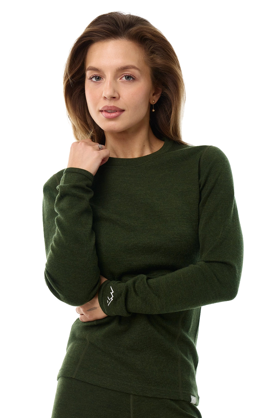 Women's Merino Long Sleeve 320 Army Green — view 3