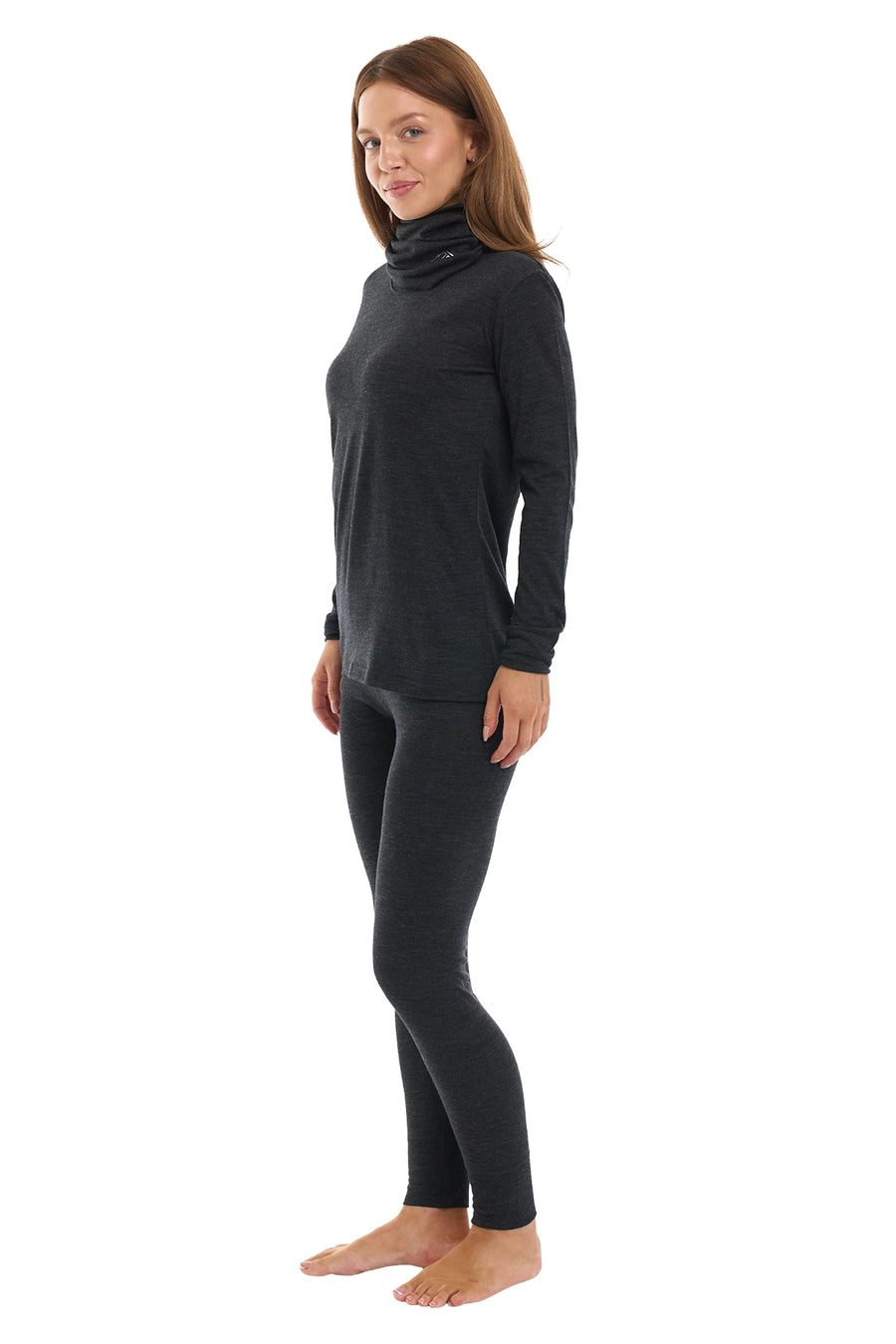 Women's Merino Charcoal Set + Neck Gaiter