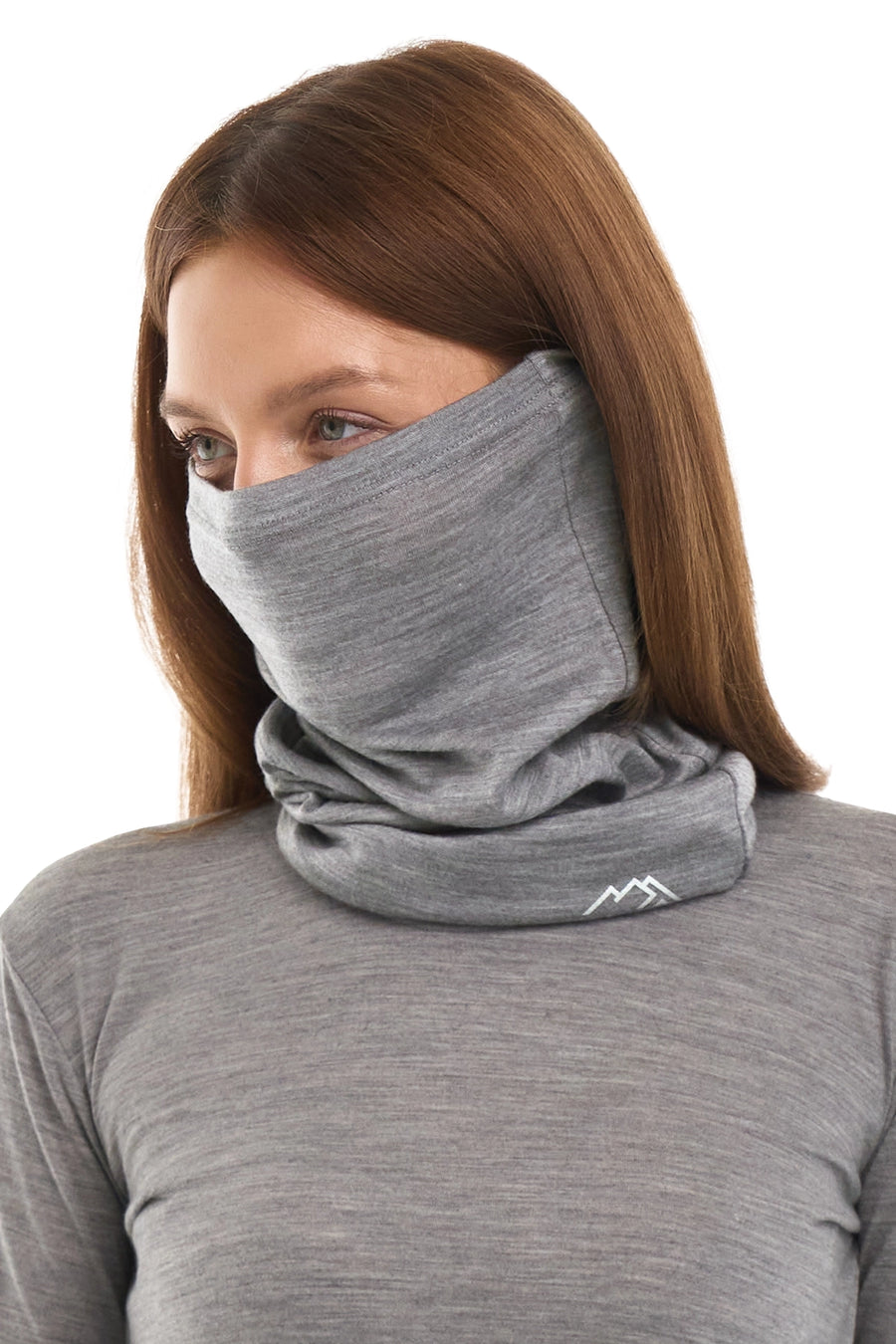 Women's Merino Grey Melange Set + Neck Gaiter