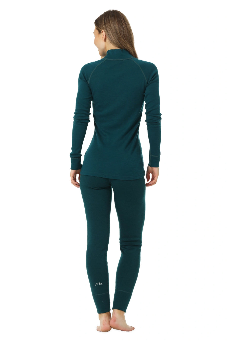 Women's Merino Thermal Set 250 Deep Teal Zip-Up — view 2