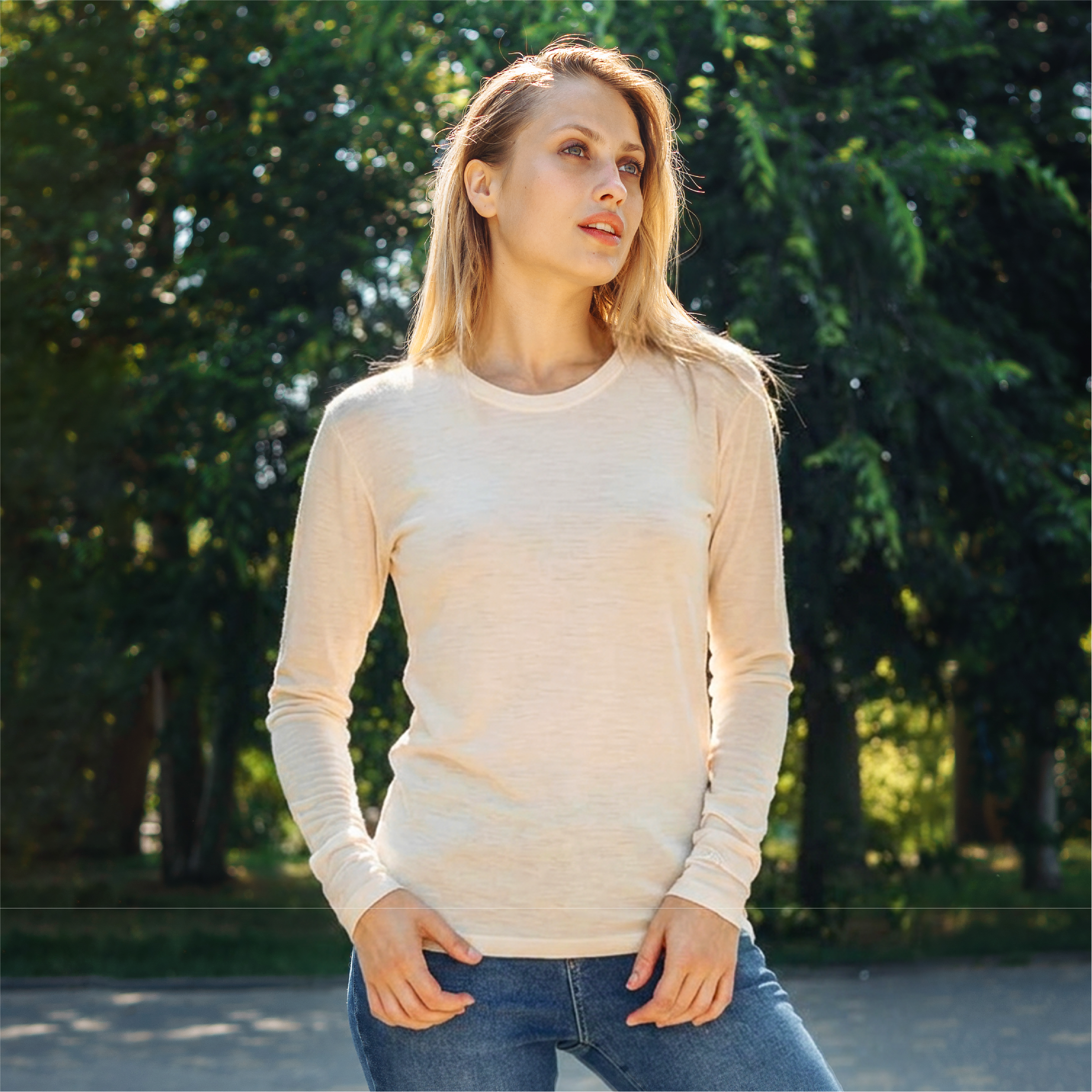 トップス Merino Basic Long Sleeve Tee Sunlit Mead Explore Essential Women's Merino Wool Base Layer Tops – Merino.tech