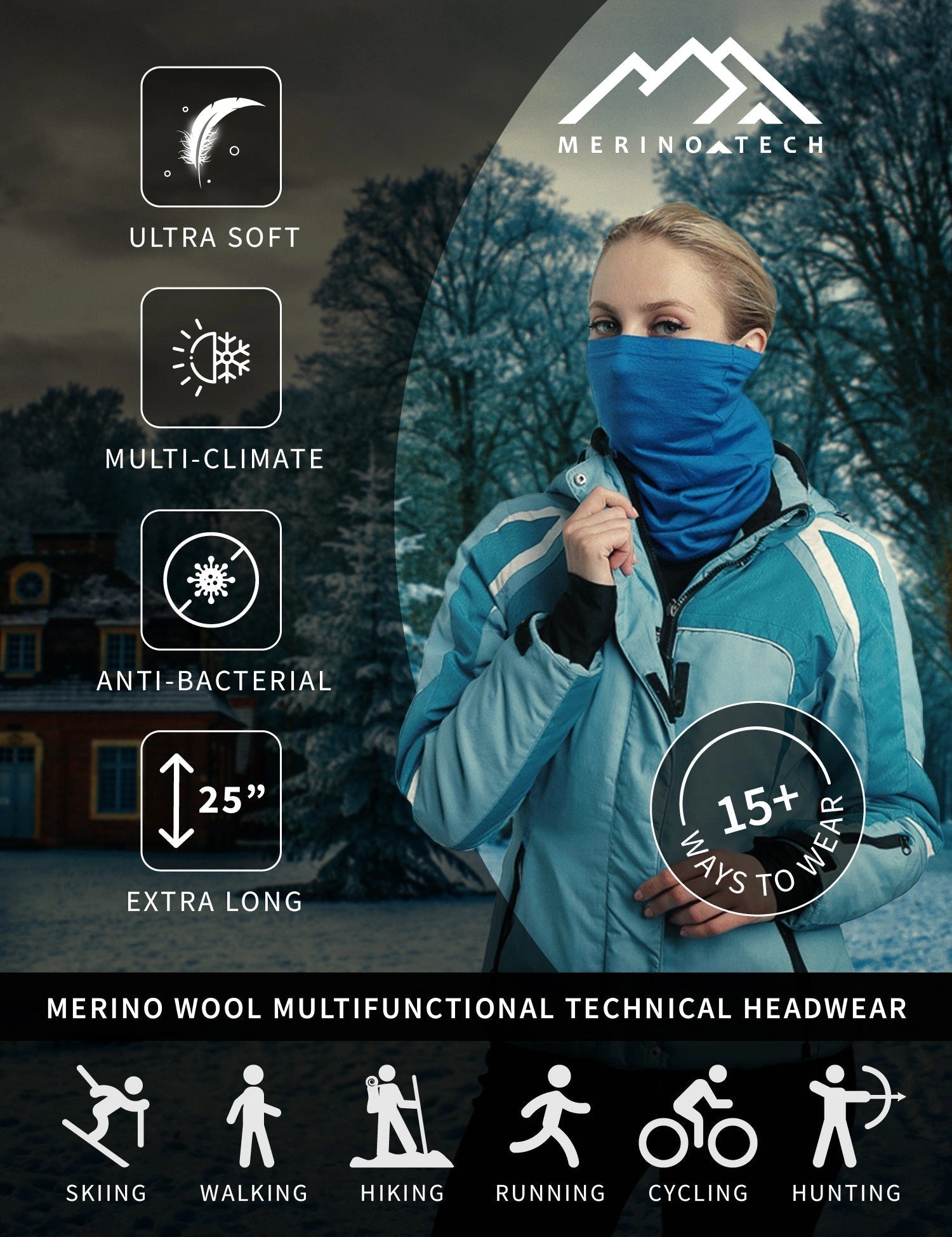 Merino neck gaiter 165