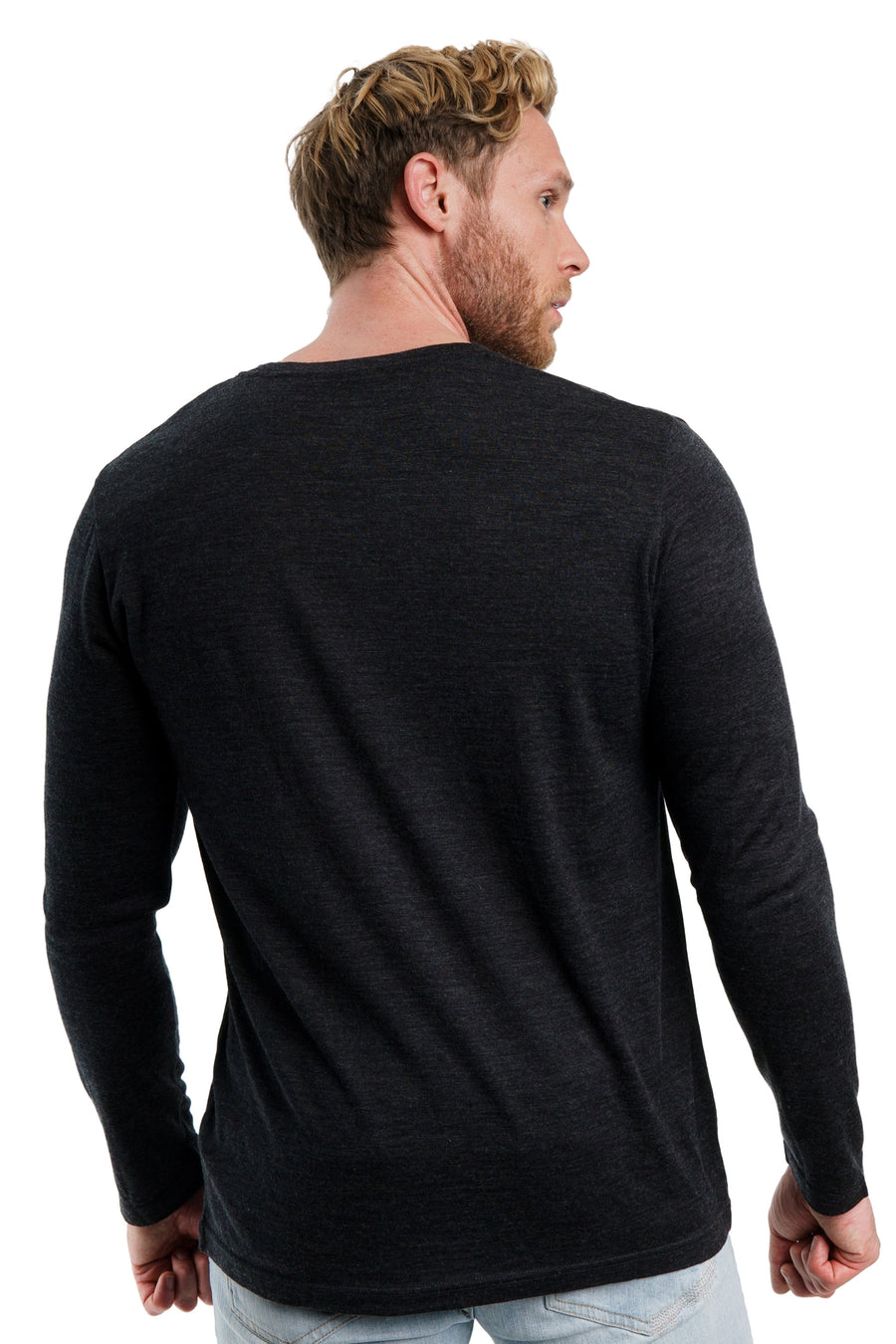 Men's Merino Long Sleeve 165 Heathered Black — view 2
