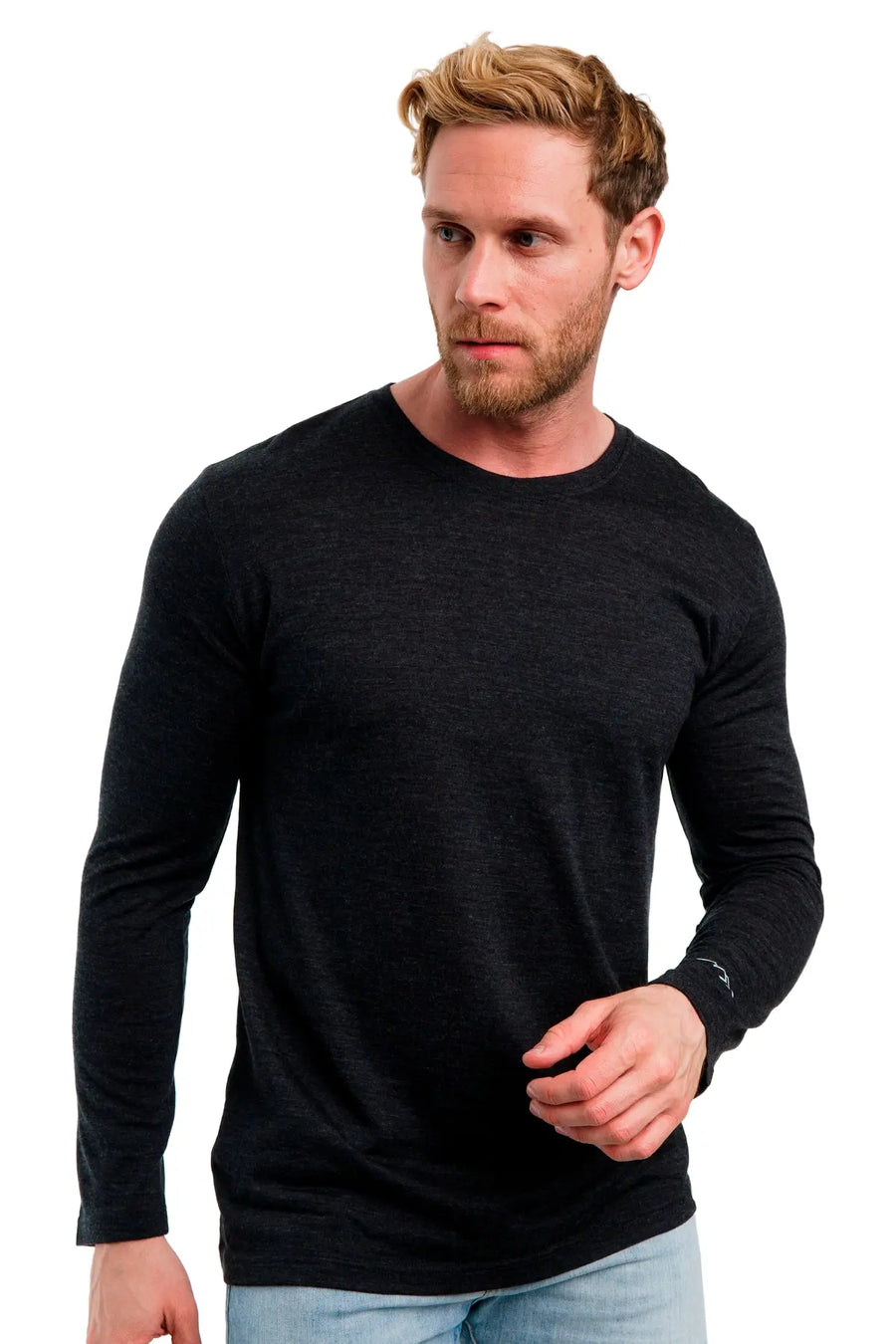 Men's Merino Long Sleeve 165 Heathered Black — view 3