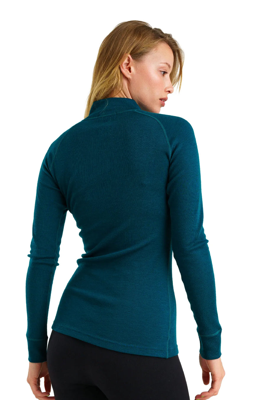 Women's Merino Half Zip Long Sleeve 250 Deep Teal — view 3