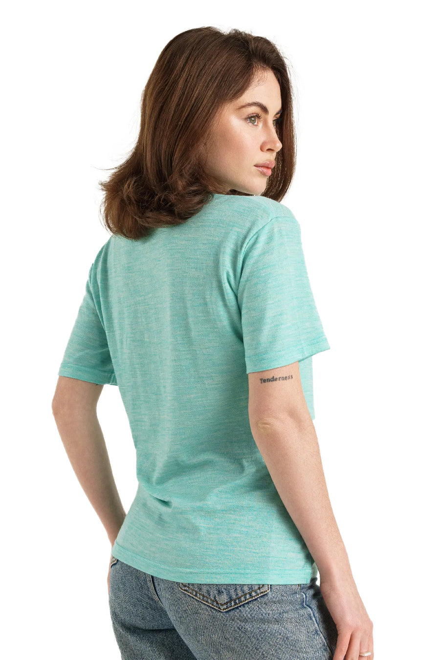 Women's Merino T-shirt 180 Light Teal Crewneck — view 3