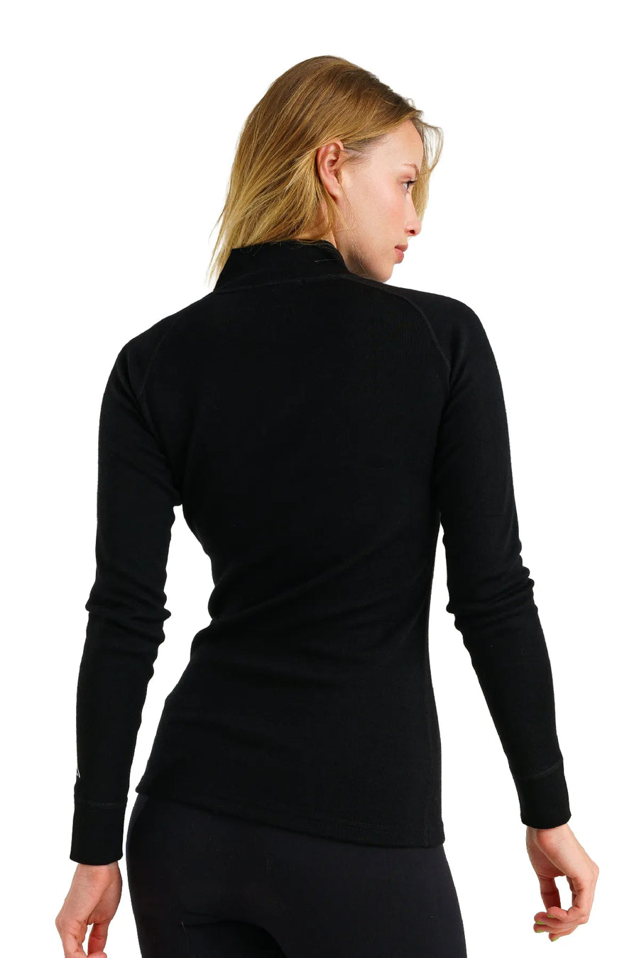 Women's Merino Half Zip Long Sleeve 320 Black — view 3