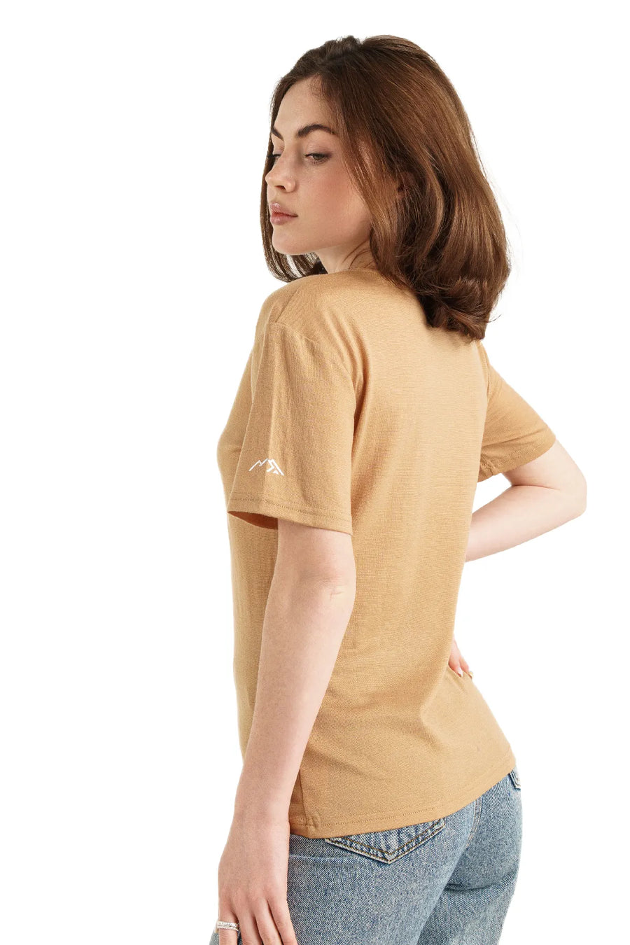 Women's Merino T-shirt 180 Tan Crewneck — view 3