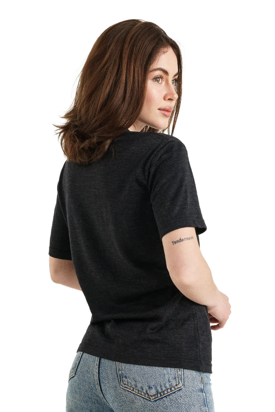 Women's Merino T-shirt 180 Heathered Black | Crewneck (+socks)