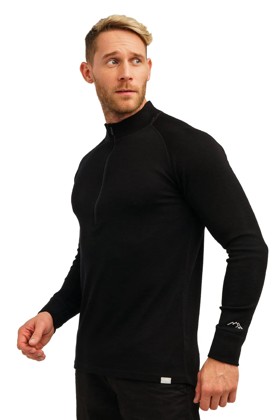 Men's Merino Half Zip Long Sleeve 250 Black — view 2