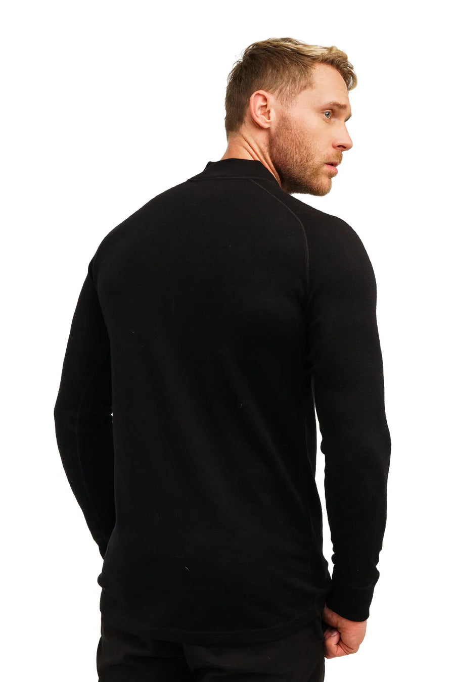 Men's Merino Half Zip Long Sleeve 250 Black — view 3