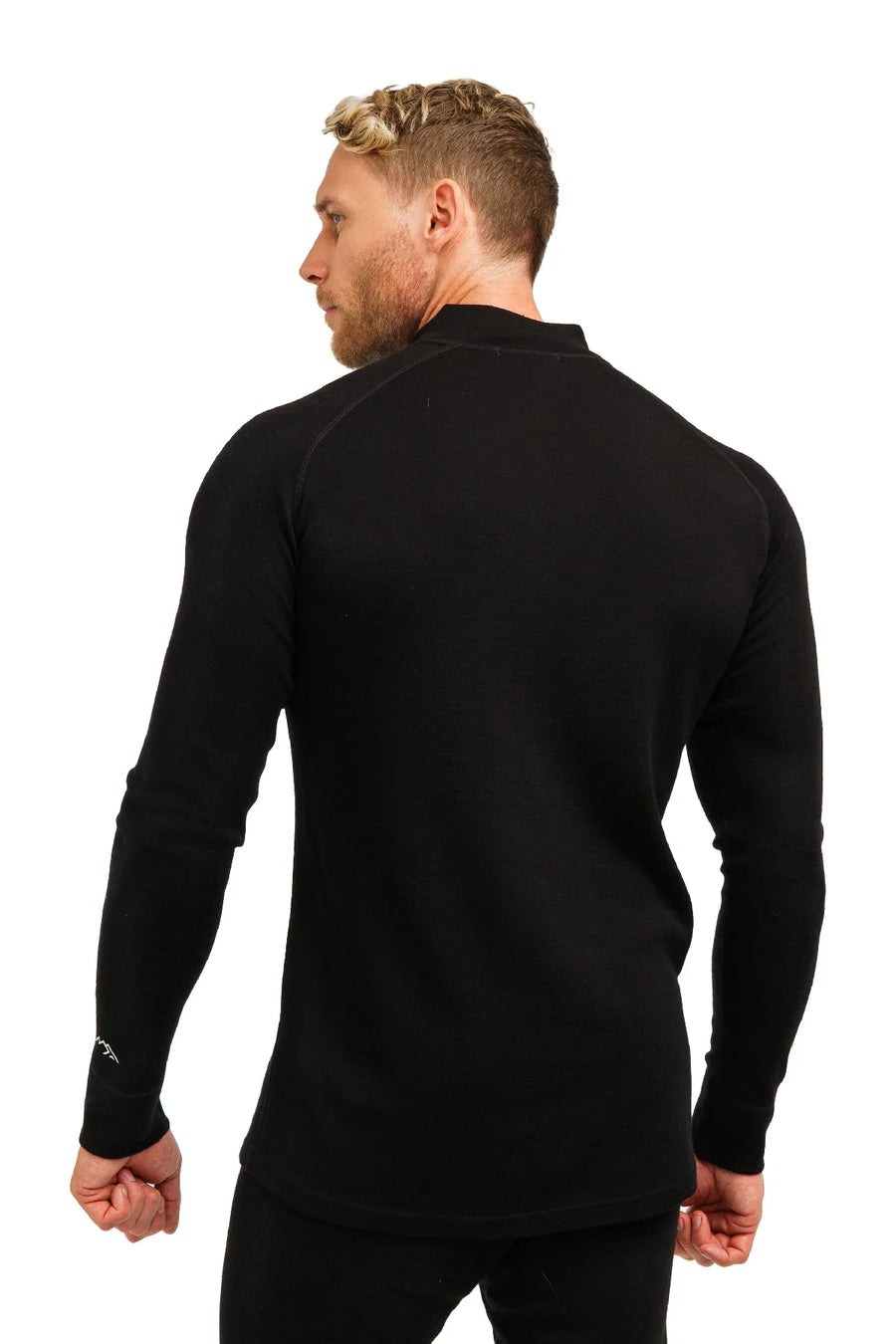 Men's Merino Half Zip Long Sleeve 320 Black — view 4