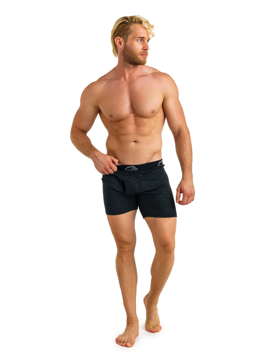 Men's Merino Boxers 190 Charcoal Grey, 1 pack — view 5