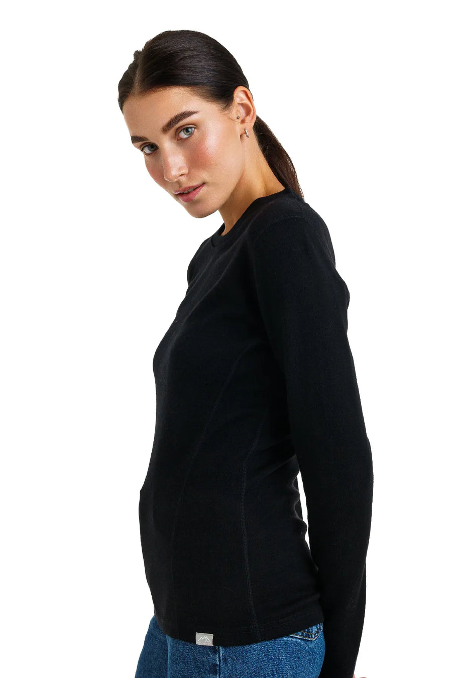 Women's Merino Long Sleeve 320 Black — view 2