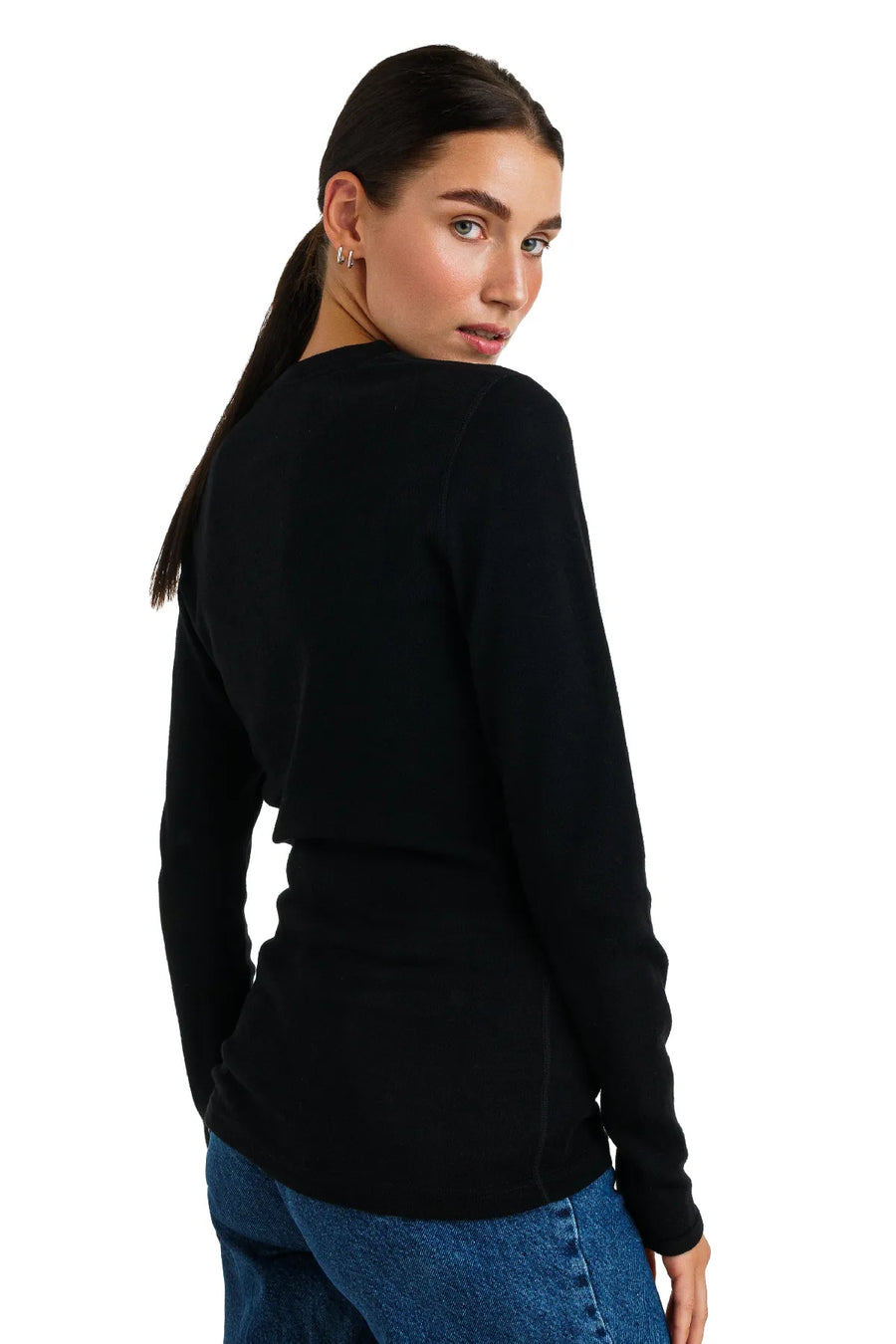 Women's Merino Long Sleeve 320 Black — view 3