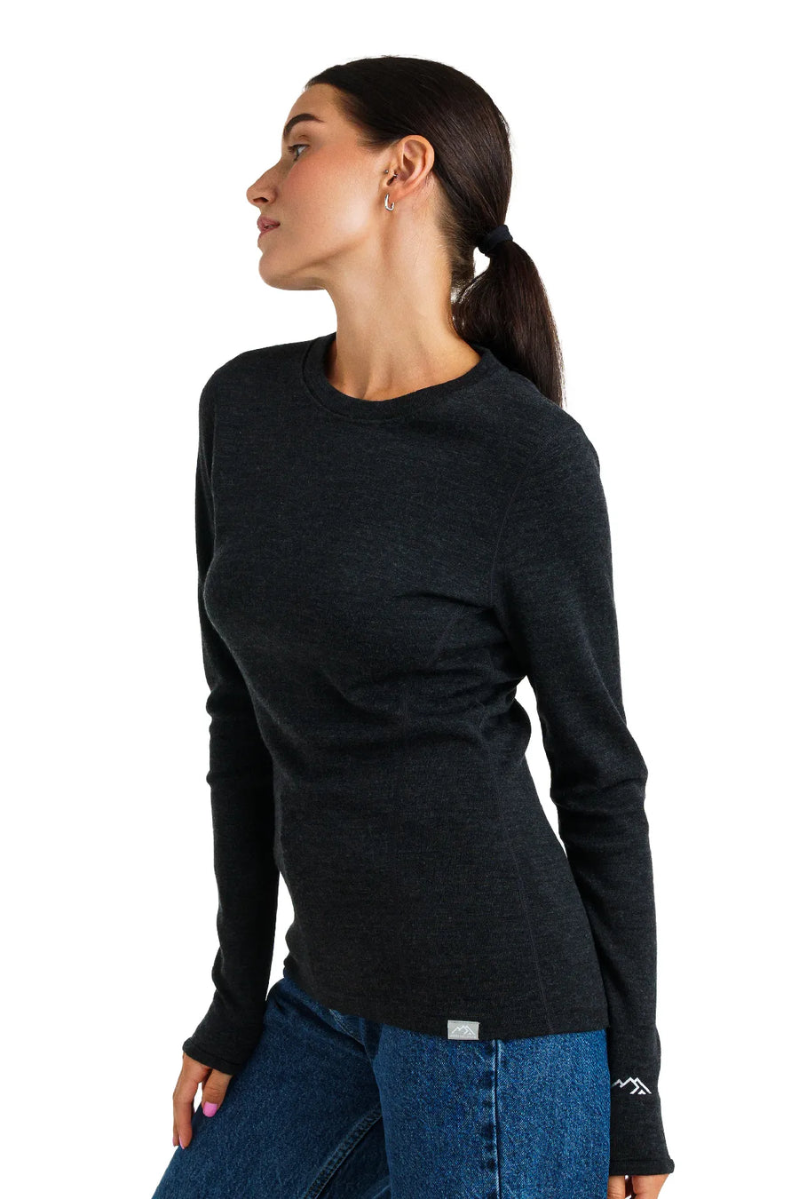 Women's Merino Long Sleeve 320 Charcoal Grey — view 2