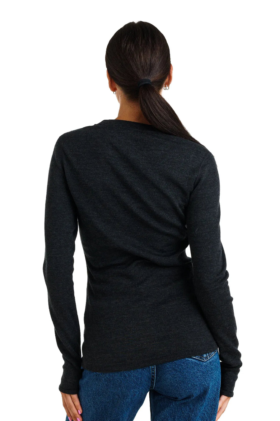 Women's Merino Long Sleeve 320 Charcoal Grey — view 3