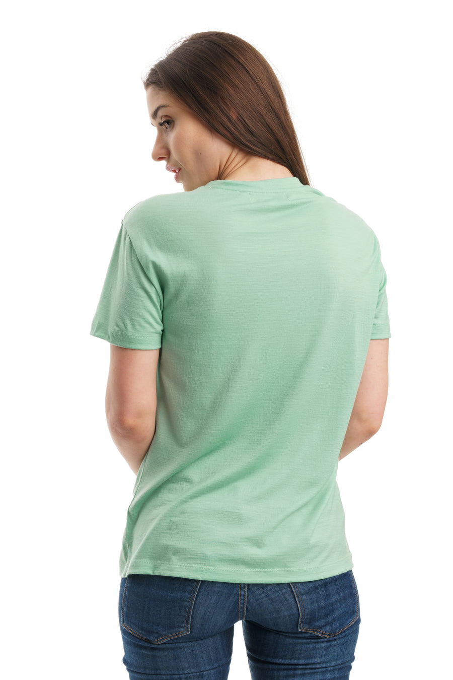 Women's Merino T-shirt 180 Green Tea V-Neck — view 3