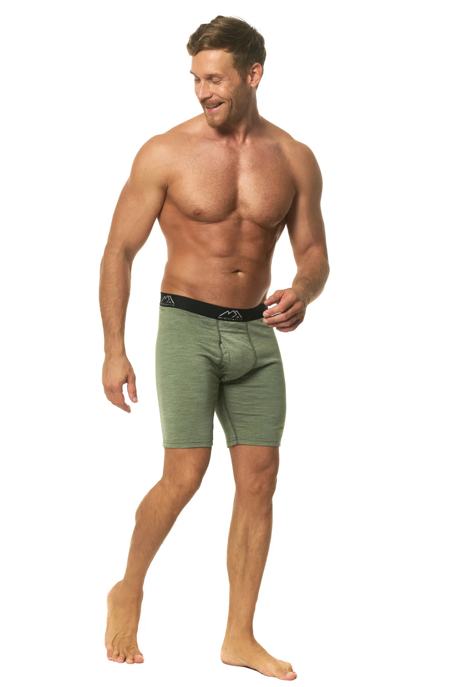 Men's Merino Boxers 170 Heather Olive, 1 pack — view 3