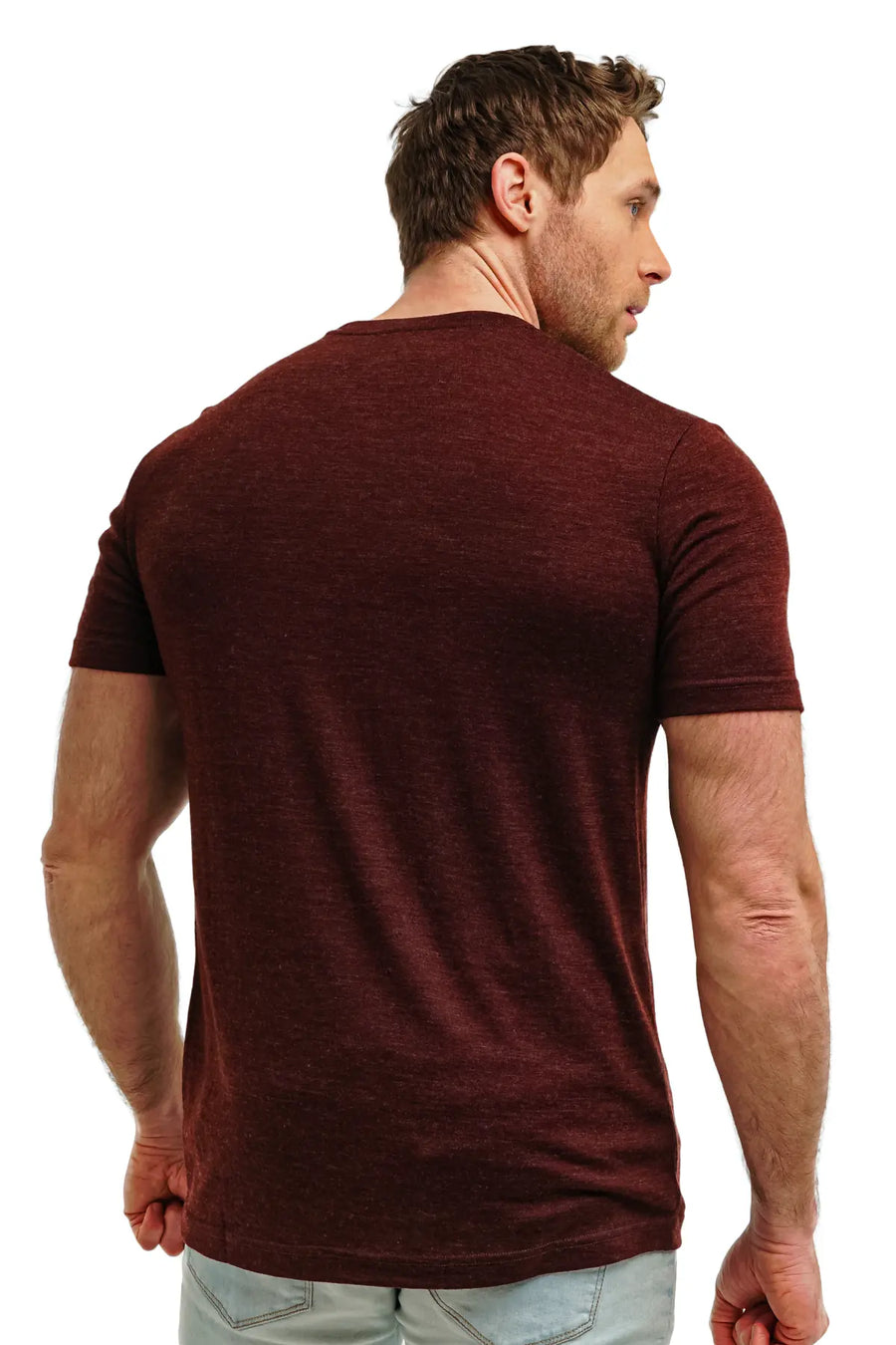 Men's Merino T-shirt 180 Bordo Melange — view 2