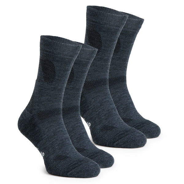 Merino Wool Hiking Socks, 2 pack, Lead Grey