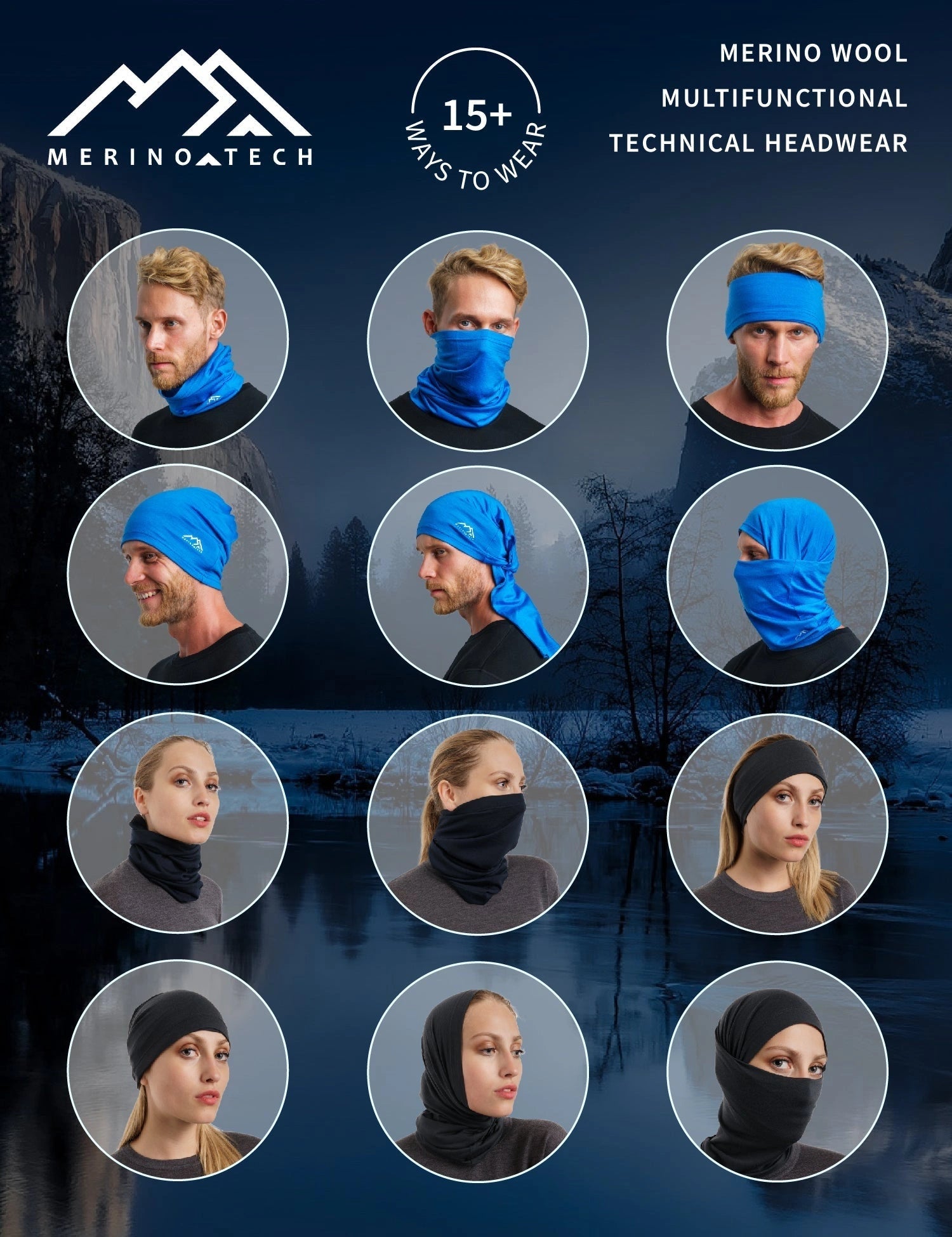Merino neck gaiter — ways to wear