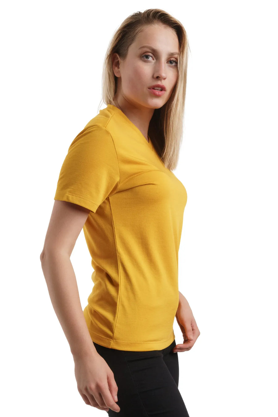 Women's Merino T-shirt 180 Gold | V-neck