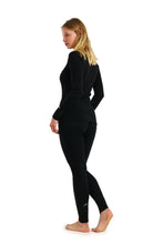 Load image into Gallery viewer, Women&#39;s Merino Thermal Set 320 Black Zip-up