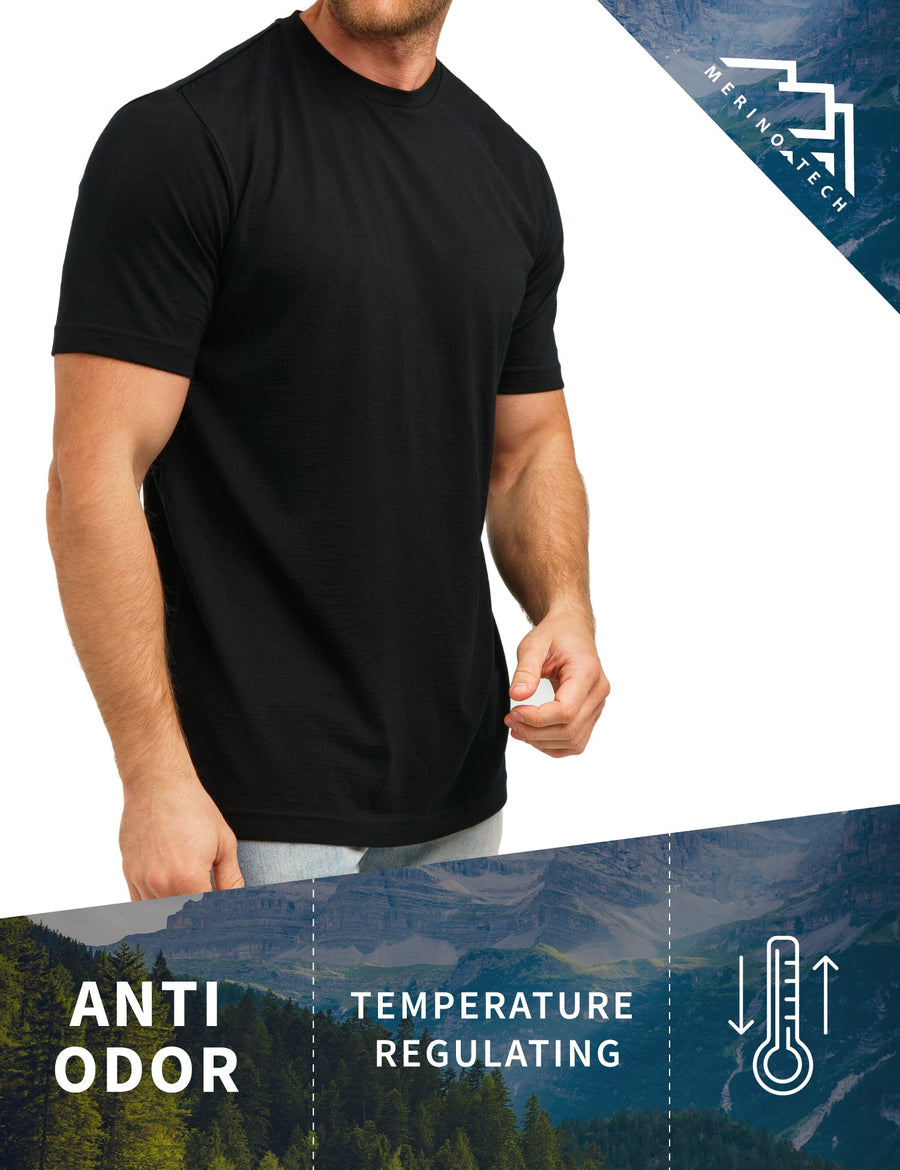 Men's Merino T-shirt Black Coal — view 3