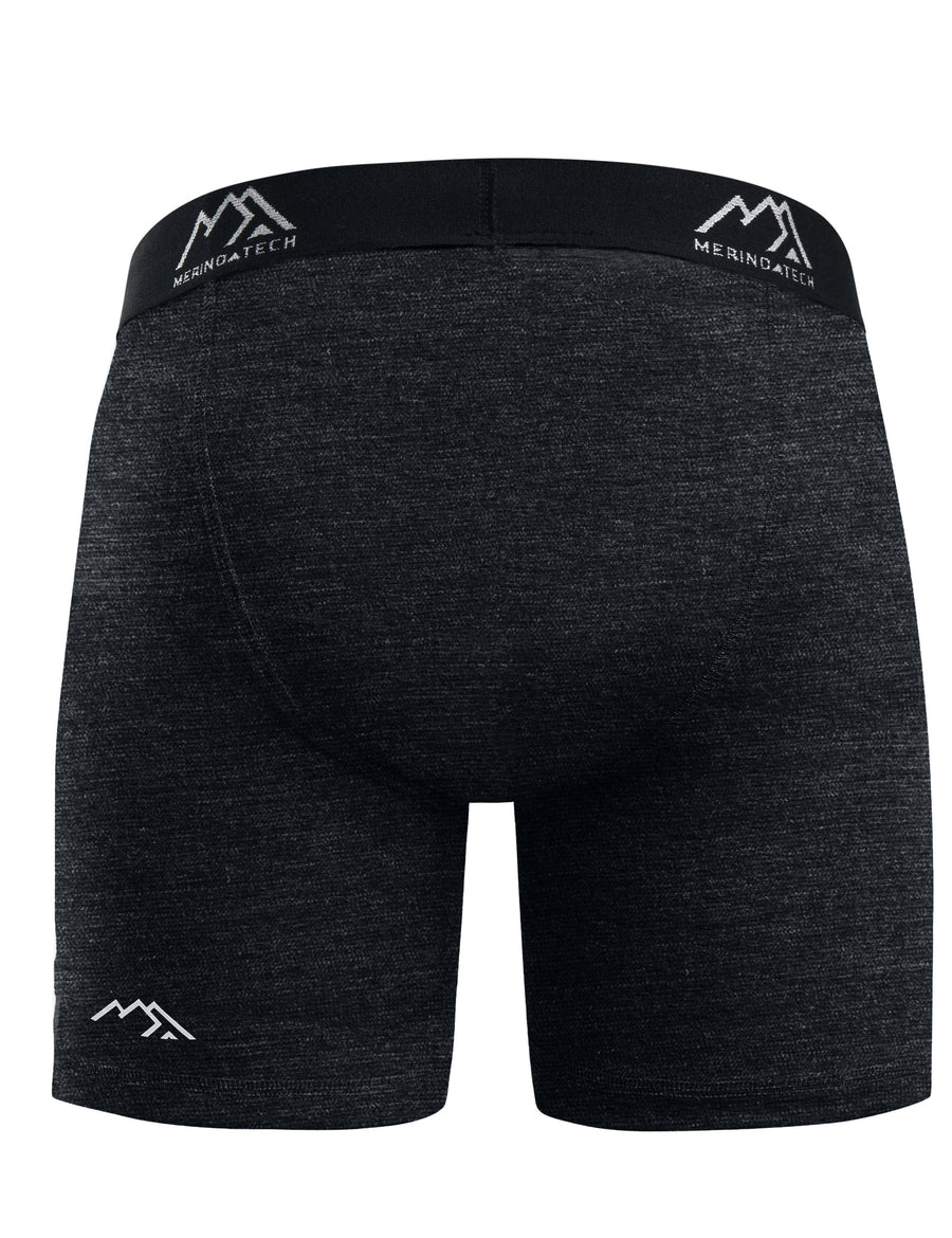Men's Merino Boxers 190 Brief Heathered Black, 2 pack — view 4